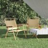 Camping Chairs 2 pcs Beige 21.3"x16.9"x23.2" Oxford Fabric