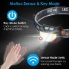 2Packs Rechargeable Motion Sensor Headlamp 6 Light Modes Headlight Torch Flashlight for Fishing Running Camping Hiking