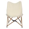 Folding Outdoor Camping Chair; Portable Stool for Fishing Picnic BBQ; Ultra Light Aluminum Frame with Wood Grain Accent; Khaki