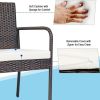 Trendy And Pratical Outdoor Patio Rattan Dining Chairs Cushioned Sofa 4 Pcs Set