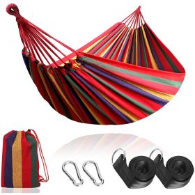 Outdoor Garden Camping Hammock With Straps;  Durable Hammock Holds (Color: Red, size: 280*80cm)