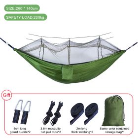 Sleeping hammock Outdoor Parachute Camping Hanging Sleeping Bed Swing Portable Double Chair wholesale (Ships From: China, Color: Upgrade light green)