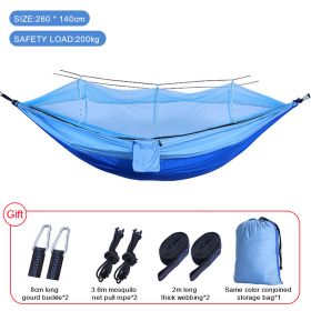 Sleeping hammock Outdoor Parachute Camping Hanging Sleeping Bed Swing Portable Double Chair wholesale (Ships From: China, Color: Upgrade mixed blue)