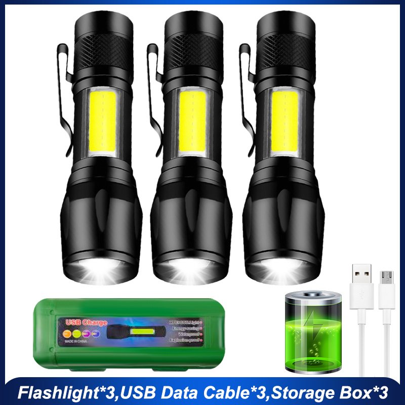 Mini Led Flashlight With Storage Box Portable Rechargeable Zoom Flashlight Waterproof Torch Lamp Lantern Camping Lights Outdoor Mini Led Flashlight With Storage Box Portable Rechargeable Zoom Flashlight Waterproof Torch Lamp Lantern Camping Lights Outdoor